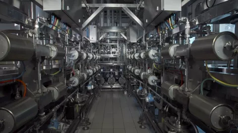 Intérieur de la machine utilisée pour les productions chimiques